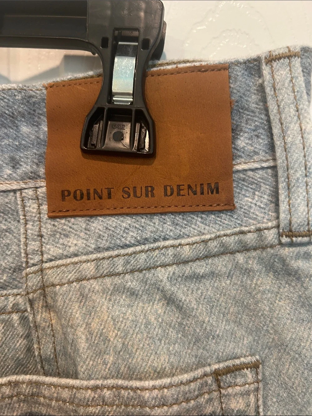 POINT SUR x J.CREW Collaboration Printed-On Distressed Loose Straight Jeans